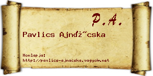 Pavlics Ajnácska névjegykártya